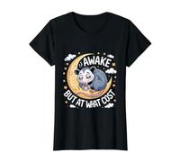 Awake But At What Cost Sarcastic Sleepy Existence - Value Graphic T-Shirt, Women, Black, L