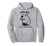 Awake But At What Cost - Smoking Capybara Pullover Hoodie