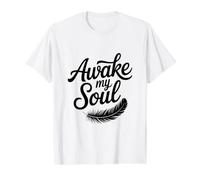Awake My Soul Inspirational Quote Value Graphic T-Shirt, Men, White, XL