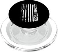 Awake Not Woke American Flag Free Speech PopSockets PopGrip for MagSafe
