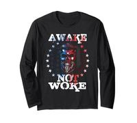 Awake, Not Woke American Flags t Awake Not Woke No Weakness Long Sleeve T-Shirt