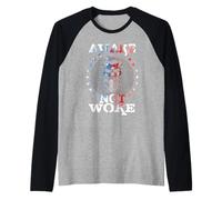 Awake, Not Woke American Flags t Awake Not Woke No Weakness Raglan Baseball Tee