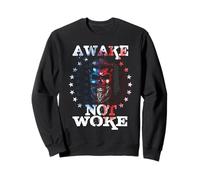 Awake, Not Woke American Flags t Awake Not Woke No Weakness Sweatshirt