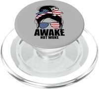 Awake Not Woke Messy Bun Women's Awake Not Woke PopSockets PopGrip for MagSafe