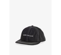 Awake Ny Mens Awake Ny Logo-Embroidered Contrast-Stitch Cotton-Canvas Baseball Cap Black 1Size