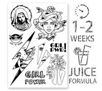 AWAKEN Fake Temporary Juice Tattoos Women Arm Chest Stickers Plant-based Waterproof Lasts 1-2 Weeks Girl Power Greek Medusa (Disegn 13)