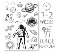 AWAKEN Temporary Fake Tattoos Juice Tattoo Semi-Permanent Stickers Waterproof Plant Based Lasts 1-2 Weeks Unisex Design Astronaut Planets Galaxies Compass Arrow (Design 20)