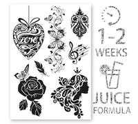 AWAKEN Temporary Fake Tattoos, Juice Tattoo, Semi-Permanent Waterproof Vegetable Temporary Tattoo Stickers, Lasts 1-2 Weeks, Pack by Medusa Writings (Design 18)