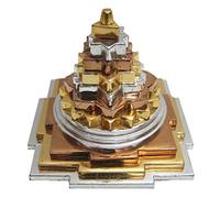 Awaken Your Kundalini Sri Meru Yantra Yantram, Sri Chakra, Maha Meru - Spiritual Blessings, Prosperity, Enlightenment - in Brass & Ashtadhatu (3" Ashtadhatu 3 Tone Polish)