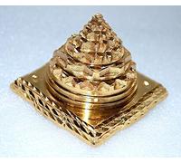 AWAKEN YOUR KUNDALINI Sri Yantra, Meru Yantra, Sri Chakra in Brass Size 2" Inch - Spiritual Powers, Vaastu Dosh, Prosperity - 3D - Hollow Meru