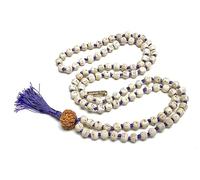 AWAKEN YOUR KUNDALINI Tulsi Mala Necklace w/ 5 Mukhi Rudraksha - Cancer Sun Sign - Heart & Sacral Chakra - Purple String
