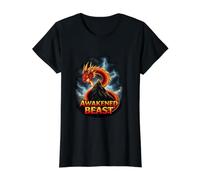 Awakened Beast Cooler Dragon on the Mountain Value Graphic T-Shirt, Women, Black, XS