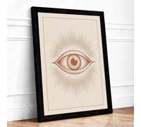 Awakened Eye Minimalist Framed Wall Art Print A1 (84.1×59.4cm) Black, Wall Decor for Living Room, Bedroom, Office & Home, Ready to Hang, Art Gift