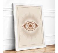 Awakened Eye Minimalist Framed Wall Art Print A1 (84.1×59.4cm) White, Wall Decor for Living Room, Bedroom, Office & Home, Ready to Hang, Art Gift