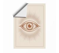 Awakened Eye Minimalist Unframed Wall Art Print A4 (29.7×21cm), Wall Decor for Living Room, Bedroom, Office & Home, Art Gift