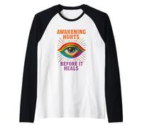 Awakening Hurts Before It Heals Third Eye Soul Enlightenment Raglan Baseball Tee