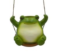 awakentti Hanging Plant Indoor, Hangable Planter Pot, Swing Frog Plant Hanger, Ceramic Frog Shaped Planter Multipurpose Pot, Plants Hanging for Window, Ceiling, Garden, Wall