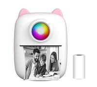 awakentti Mini Photo Printer, Portable Printer, Pocket Sticker, Receipt Printer, 203 DPI Resolution, Multifunction Printer with 1000mAh Battery for Journal, Notes, Photo (Pink)