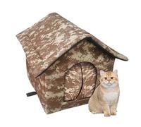 awakentti Outdoor Feral Cat House, Cat Houses, Weatherproof Warm and Insulated Cat House, Insulated Outside Feral Cat House Shelter with Door Pet House for Sleeping in Garages, Porche (S)