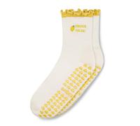 Awakique Pilates Socks with Grips for Women, Cute Grip Socks for Yoga, Barre, Reformer& Home workouts, Great Gift Idea, Lemon, One Size