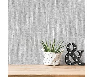 awallo 354426 3544-26 Non-Woven Wallpaper Linen Look 10.05 m x 0.53 m Grey Made in Germany