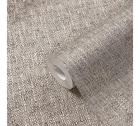 awallo - Non-Woven Wallpaper in coarse Linen Look, 10.05 m x 0.53 m, Beige/Brown, Made in Germany, 354419 3544-19