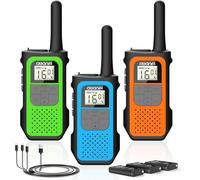 AWANFI Walkie Talkies for Adults Kids, 3 Pack Rechargeable Walkie Talkies with 1200mAh Battery, Long Range 16 Channels Radios, Walky Talky with USB-C Cable, VOX-Hands free for Outdoor Camping Hiking