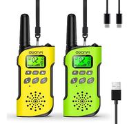 AWANFI Walkie Talkies for Kids Rechargeable, Long Range Walkie-Talkie with Li-Ion Battery, 2 Way Radios, Walky Talky with Flashlight,VOX,USB-C Cable, for Outdoor Camping, Kids Toy for 3-12 Years Old