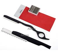 Awans Professional Hairdressing Feather Thinning Razor Thinner, Black + 10 Spare Replacement