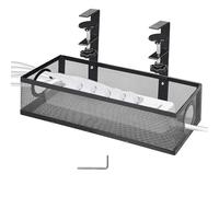 AWAOVV 1 Pcs Under Desk Wire Management Box Clamp Under Table Cord Management Organizer Cable Tray