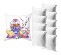 AWAOVV 10Pcs Sublimation Cushion Covers, Blank Sublimation Pillow Cases, 40X40cm Personalized Pillow, Plain Sublimation Blanks Pillow Case Cushion Cover Pillowcase for Heat Transfer As DIY Gift