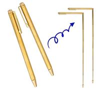 AWAOVV 2 Pcs Copper Dowsing Rods, Retractable Divining Rods, Portable Pen Shape L Rods, hunting tools for Divining Water, Treasure, Buried Items