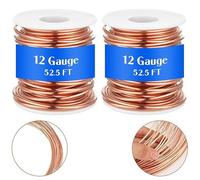 AWAOVV 2 Rolls Soft Copper Wire (12 Gauge 52.49Feet Per Roll), Solid Bare Copper Wire, 2mm, Jewellery Wire Bonsai Wire for Sculpting, Bike Model Skeleton Craft Floral Making, Jewelry Making