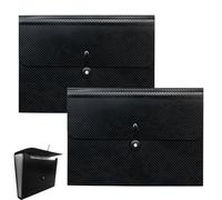 AWAOVV 2Pcs 13 Pocket Expanding File Folder Accordion File Organiser with Elastic Buckle Closure, Concertina File A4 Document Organiser, Plastic Document Wallets, Folder Large Capacity Document Holder