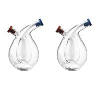 AWAOVV 2Pcs Olive Oil Dispenser Bottles, 2 in 1 Oil Vinegar Dispenser,Glass Vinegar Bottle Dispenser, Oil Dispenser Design Vinegar Cruet Olive Can Quality Oil Pourer Condiment Dispenser Bottle