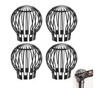 AWAOVV 4Pcs Gutter Guard Downspouts Filter, Plastic Downspout Leaf Filter, Adjustable Black Drain Leaf Guard, Mesh Filter Screen Preventing Leaf Debris Branches Roof Moss From Clogging the Pipes