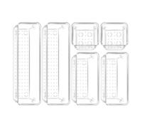 AWAOVV 6pcs Drawer Organiser Set, 3 Sizes Clear Drawer Dividers, Dressing Table Organiser, Makeup Storage Tray,Cupboard Organiser for Cosmetic,Stationery,Gadgets,Dressing Table,Bathroom,Office,Bedroom