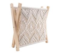 AWAOVV Boho Newspaper Rack, Rope Woven Newspaper Rack, Magazine Baskets with Rope Fabric Design, Magazine Holder Storage, Easy Installation