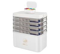 AWAOVV Large Medicine Storage Box, 5 Layer Medicine box with Handle, Portable Box with Lid, medicine Cupboard Organiser, Medizinbox for Home,School,Office,Travel, White, 31x30x16.5cm