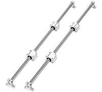 AWAOVV Linear Guide Rail Set, 2 Pcs Optical Linear OD12mm 400mm + 4 Pcs SCS12UU Linear Bearing Seat + 4 Pcs SK12 Bearing Support 12mm 400mm, Track Saw Guide Rail for 3D Printer Milling Lathe