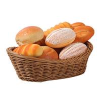 AWAOVV Oval Wicker Woven Basket Bread Basket Serving Basket, 11 Inch Storage Basket, Imitation Rattan Woven Fruit Basket, Wicker Hampers Basket, Rattan Basket for Food Fruit Cosmetic Storage