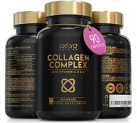 Award Winning Collagen Complex | Made in the UK | Hydrolysed Collagen Supplements for Women & Men Enhanced with High Absorption Hair Skin and Nails Vitamins A, C & E | 90 Capsules