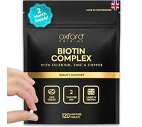 Award Winning Micro Biotin Hair Growth Complex 15000mcg with Zinc, Selenium & Copper - Made in The UK | High Strength Biotin Tablets for Daily Hair, Skin & Nails Support | 120 Mini Tablets