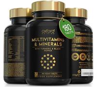 Award Winning Multivitamins and Minerals Boosted with Turmeric | Made in The UK | Vegan Multivitamin Tablets for Women & Men | 100% NRV Multivitamin with 28 Key Nutrients (180 Count)