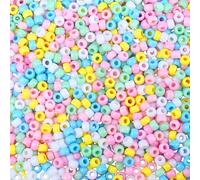 AWARDSEN 1000 Pcs Coloured Beads, 6x9 mm Pony Beads Macarons Bead for Key Chains Necklace Earrings Bracelet Jewellery Making DIY Crafts