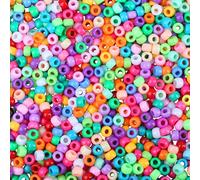 AWARDSEN 1000 Pcs Coloured Beads Pony Beads Bulk Opaque Acrylic Bead for Bracelet Necklace Earing Key Chains Phone Lanyard DIY Handmade Gifts