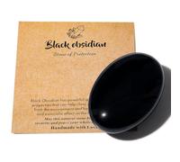 AWARDSEN 2.4" Large Black Obsidian Crystal Stone Polished Palm Stone Healing Crystals 0.7" Thick Natural Reiki Gemstone Worry Stone Energy Balancing Anxiety Stress Relief Meditation