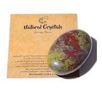 AWARDSEN 2.4" Large Bloodstone Crystals Stone Polished Palm Stone Healing Crystals 0.7" Thick Natural Reiki Gemstone Worry Stone Energy Balancing Anxiety Stress Relief Meditation