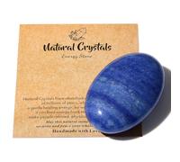 AWARDSEN 2.4" Large Blue Aventurine Crystal Stone Polished Palm Stone Healing Crystals 0.7" Thick Natural Reiki Gemstone Worry Stone Energy Balancing Anxiety Stress Relief Meditation
