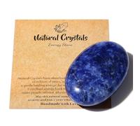 AWARDSEN 2.4" Large Blue Sodalite Crystal Stone Polished Palm Stone Healing Crystals 0.7" Thick Natural Reiki Gemstone Worry Stone Energy Balancing Anxiety Stress Relief Meditation